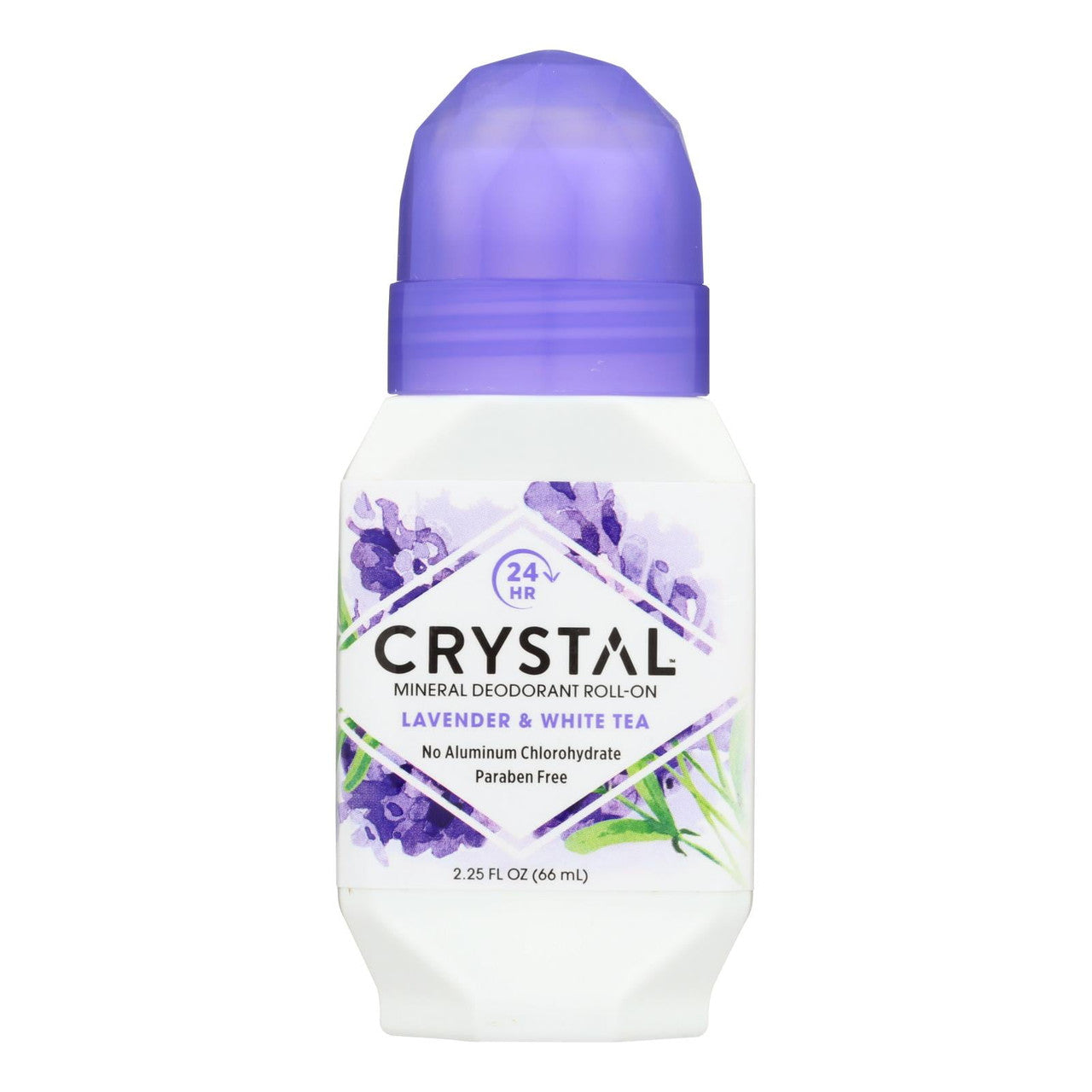 French Transit Crystal Essence Mineral Roll On Deodorant, Lavender And White Tea, 2.25 Oz